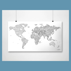 Colouring World Map Poster