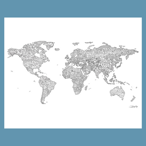 Colouring World Map Poster