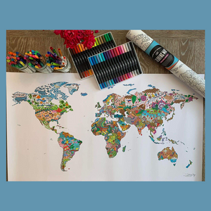 Colouring World Map Poster