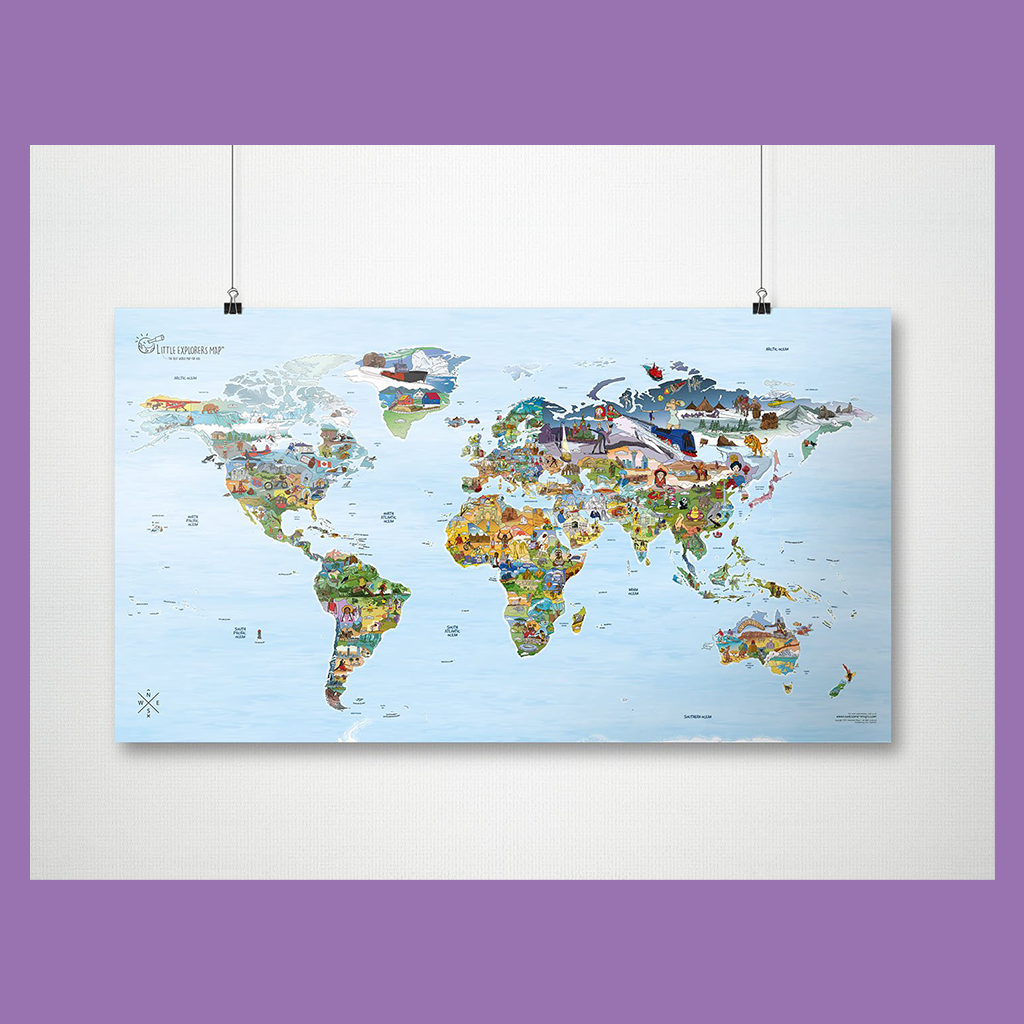 Little Explorers Map Poster